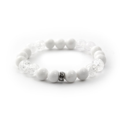 Náramek z kamenů jadeit a křišťál MINK28