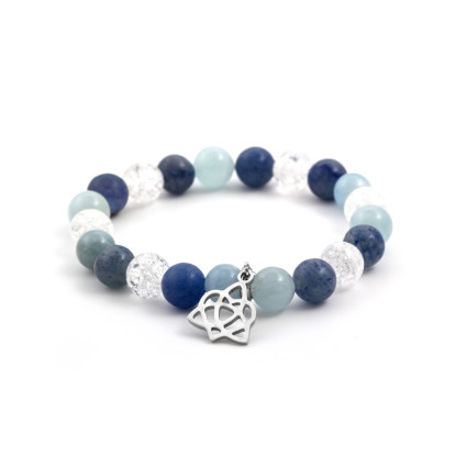 Náramek z kamenů akvamarín, avanturín a křišťál MINK40